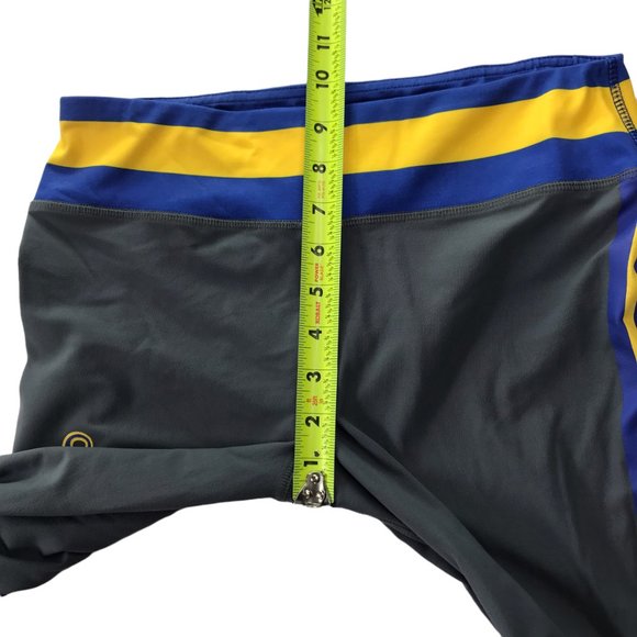 Seattle Mariner's Leggings Crop Spandex Gray Yellow Blue Stripes Elastic Small - Picture 8 of 13